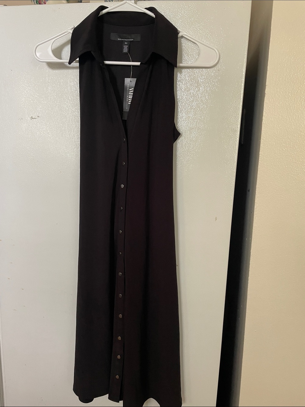 White House Black Market XS NWT Collar Tie Lined Sleek Versatile Dress New